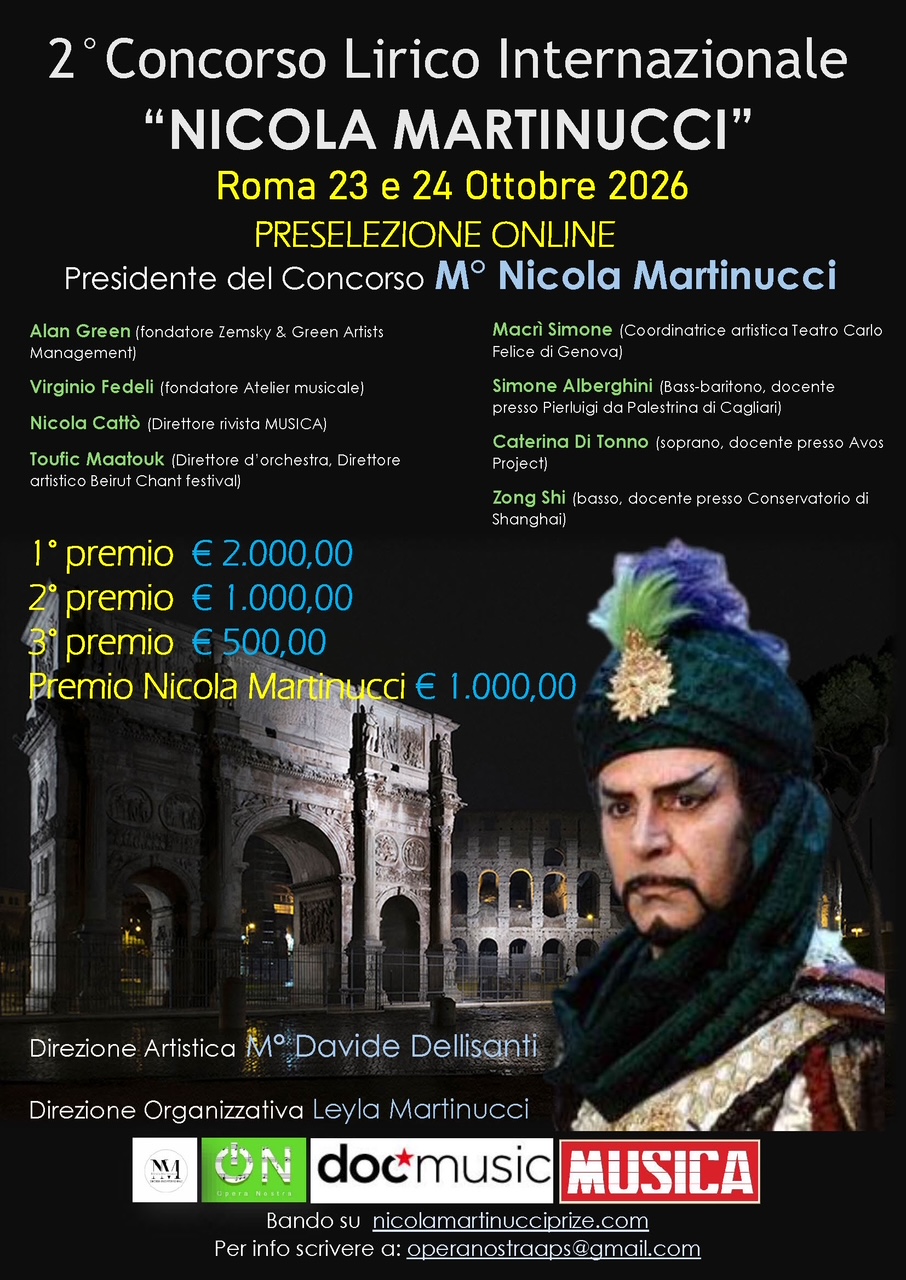 2° Concorso Lirico Internazionale Nicola Martinucci Poster